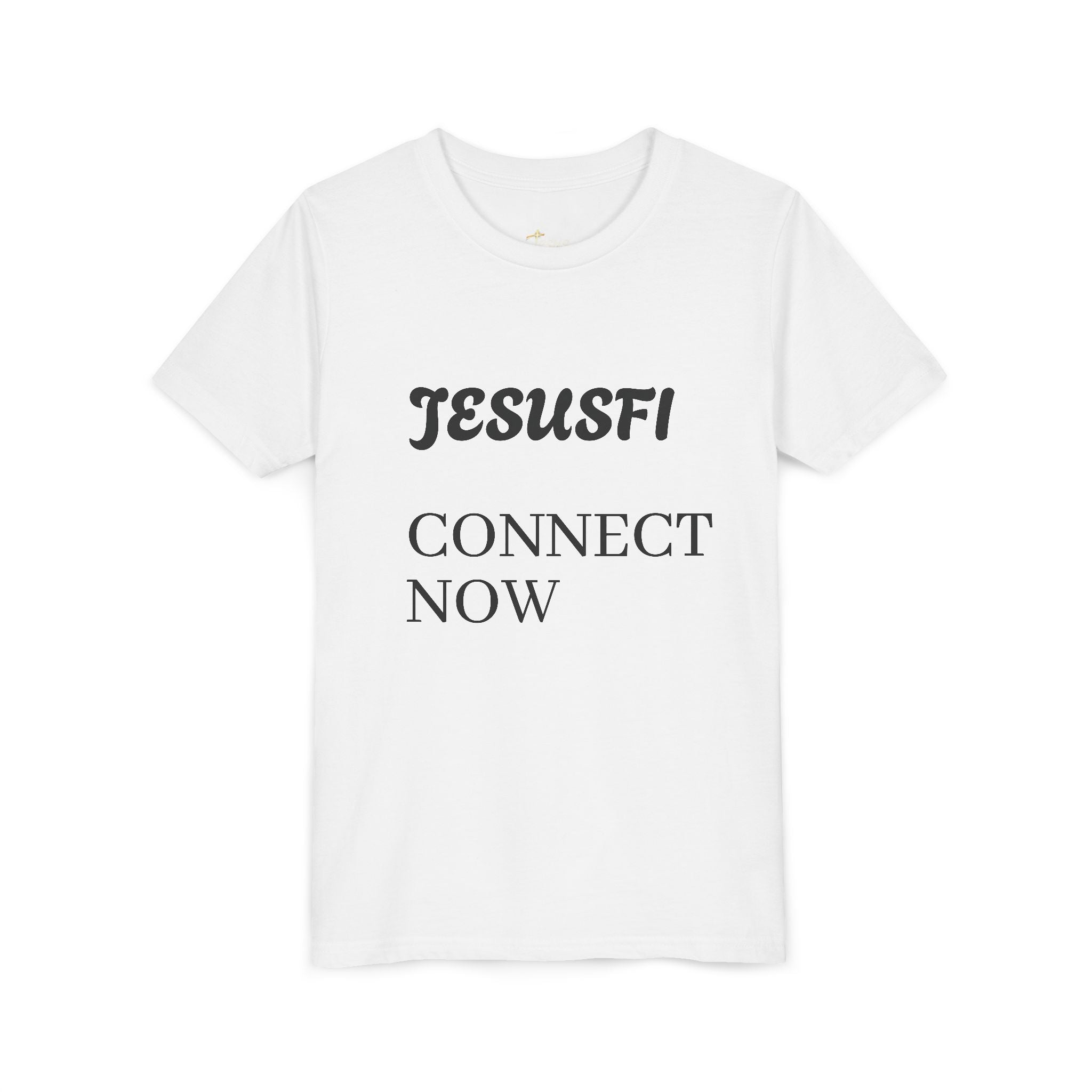 Youth Tee — JESUSFI “Connect Now / Connected” Faith Graphic