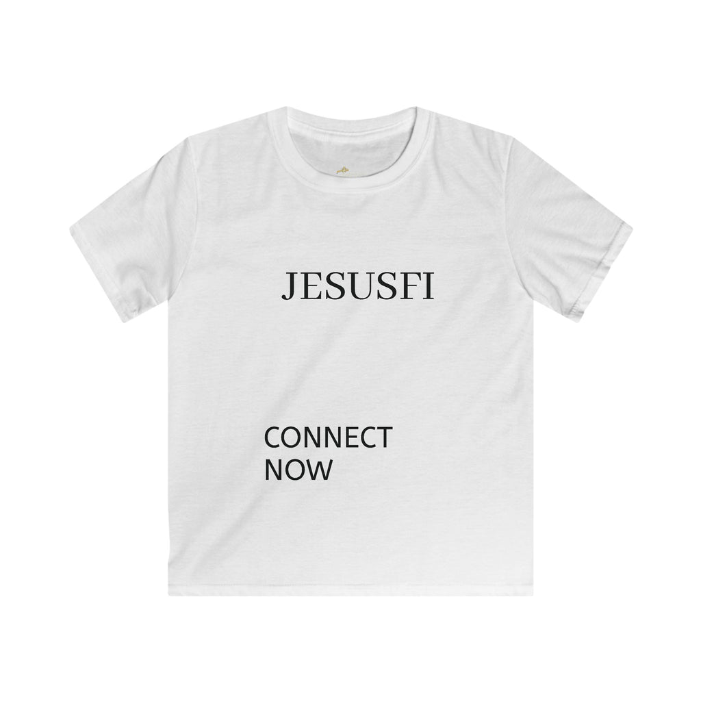Kids Christian Tee — "JESUSFI Connect Now / Connected" Youth Faith Shirt