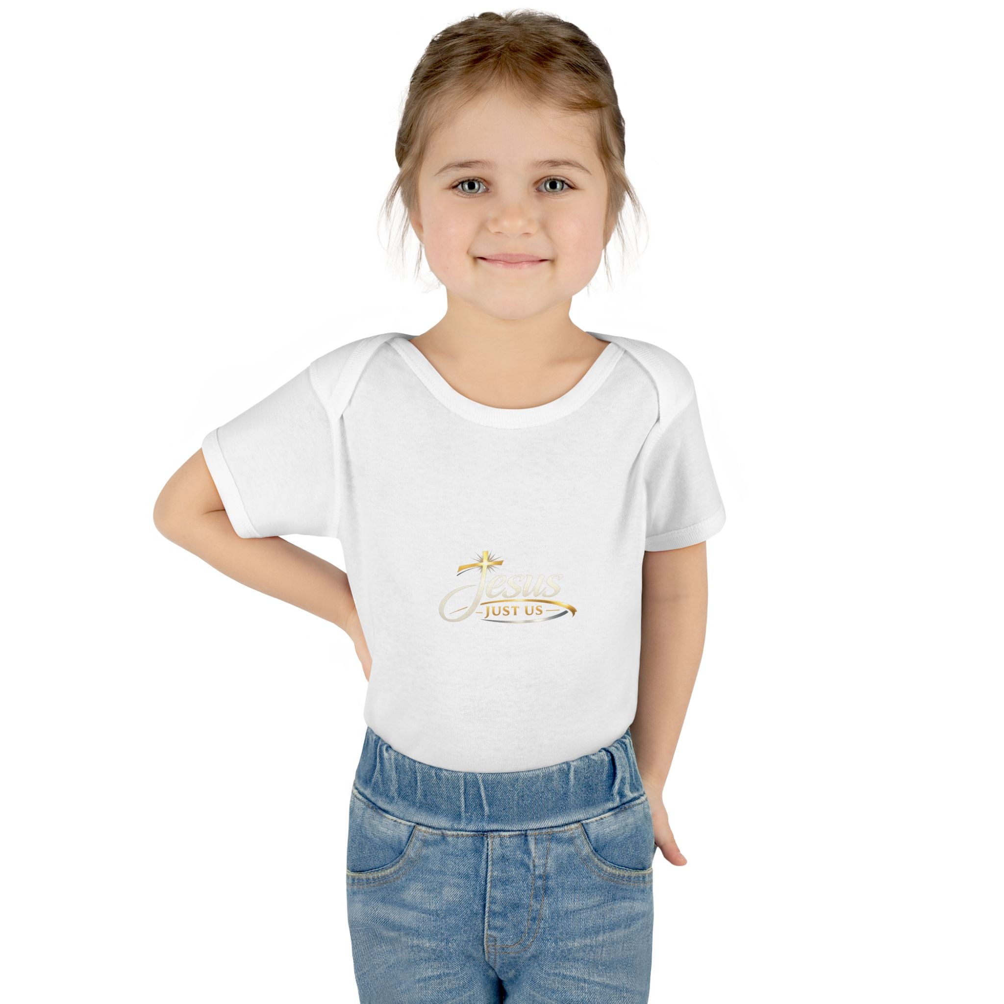 Infant Bodysuit — "Not Perfect Just Covered" Minimal Baby Onesie