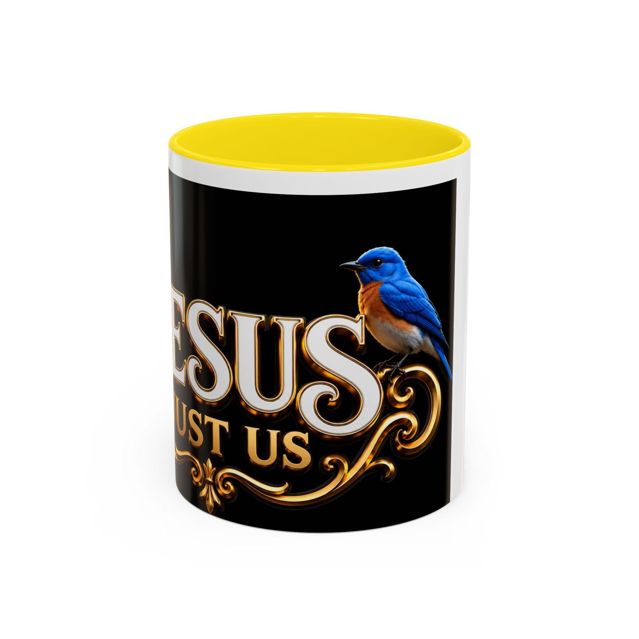 Jesus Trusts Us Coffee Mug — Bluebird Faith Accent Mug (11/15oz)