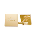 Gold 'Jesus Saves' Cufflinks – Christian Religious Dress Accessory JJU