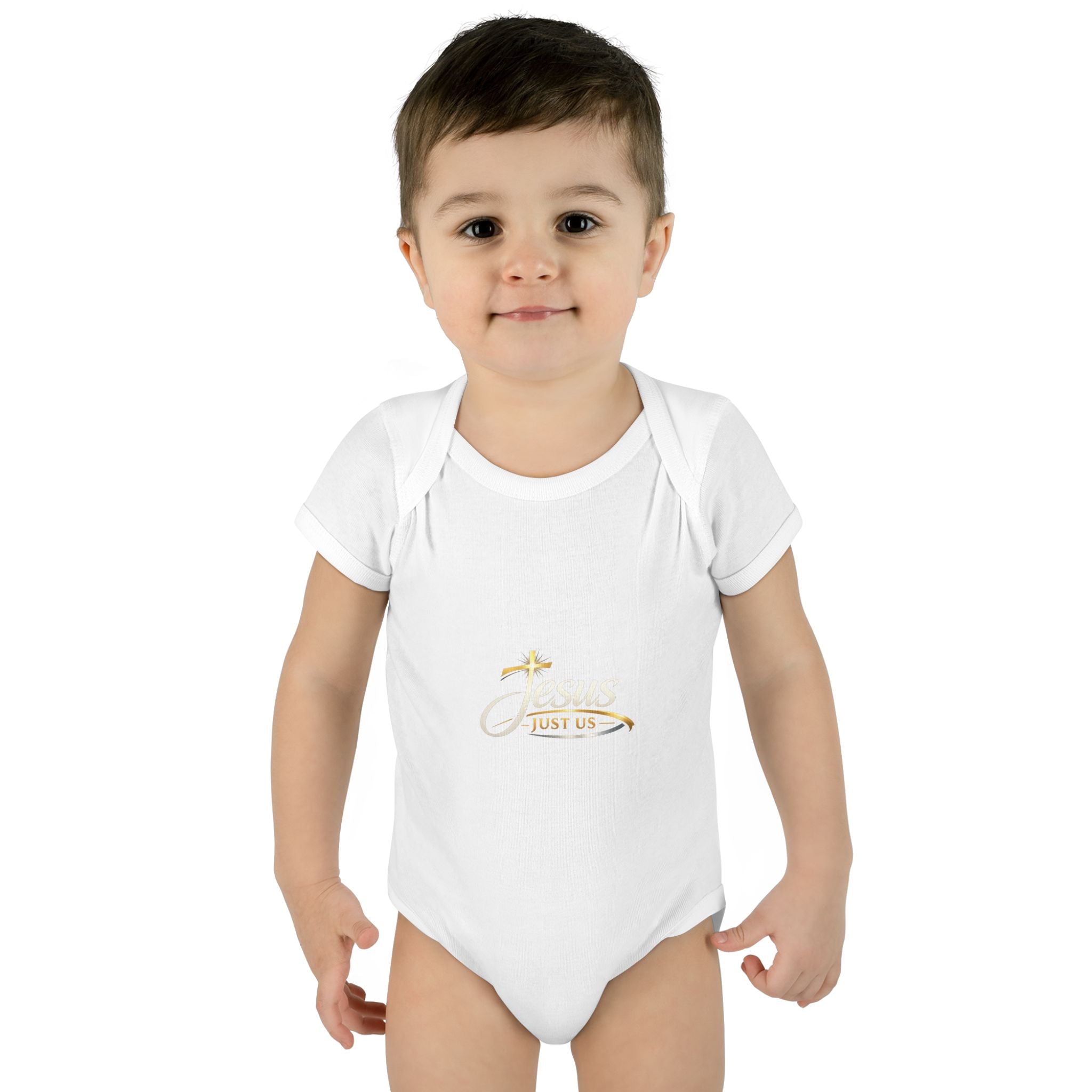 Infant Bodysuit — "Not Perfect Just Covered" Minimal Baby Onesie