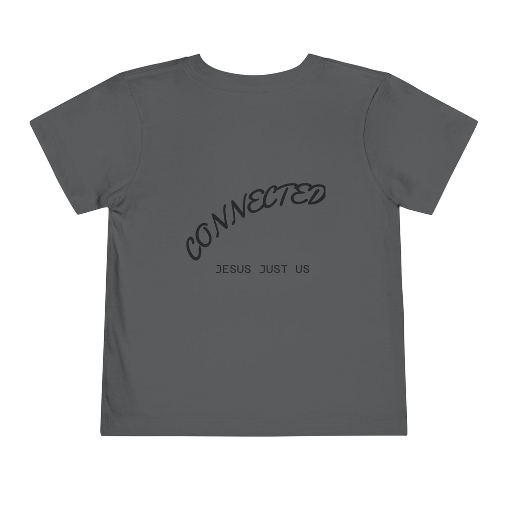 Toddler Tee — "Jesus Just Us" Connected Christian Graphic