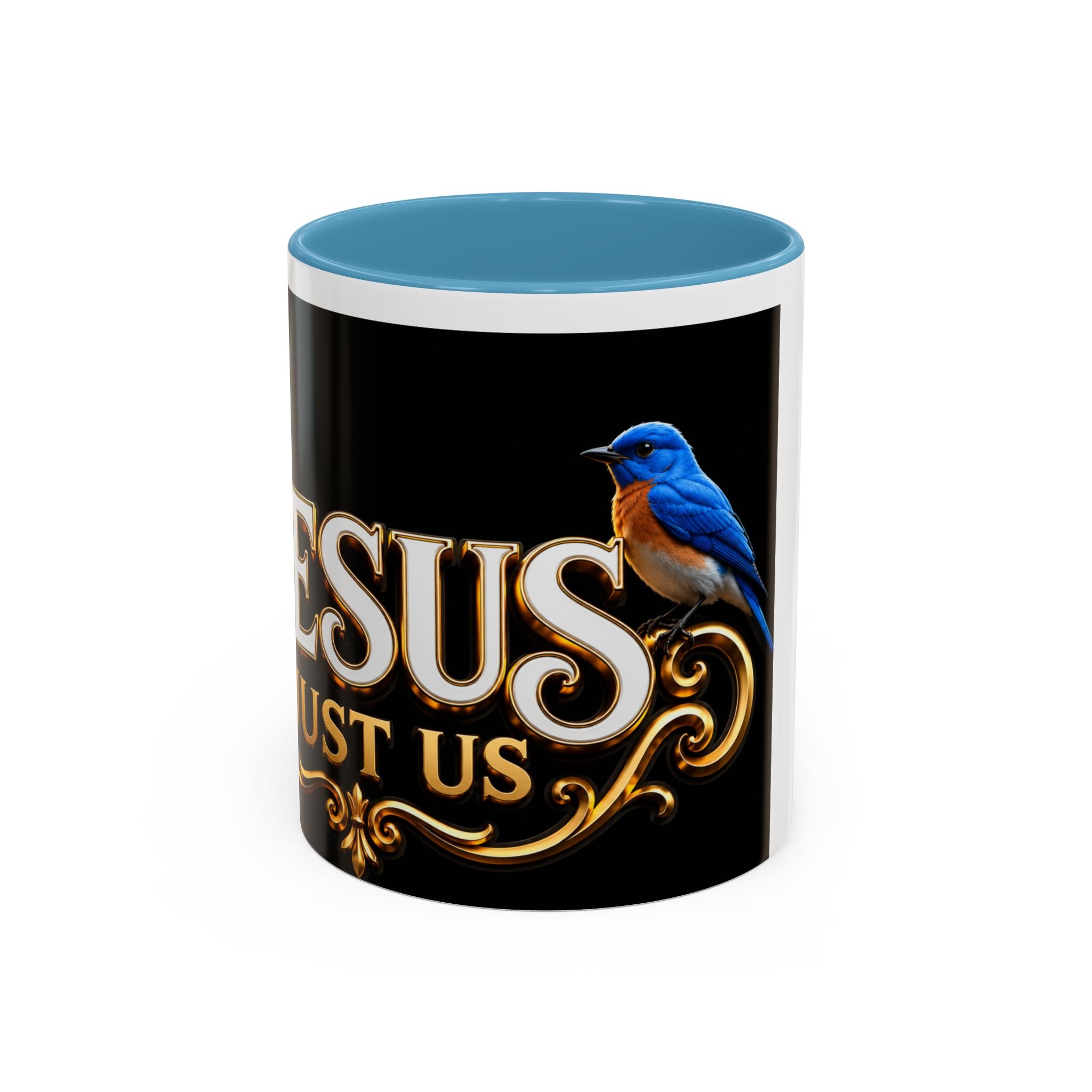 Jesus Trusts Us Coffee Mug — Bluebird Faith Accent Mug (11/15oz)