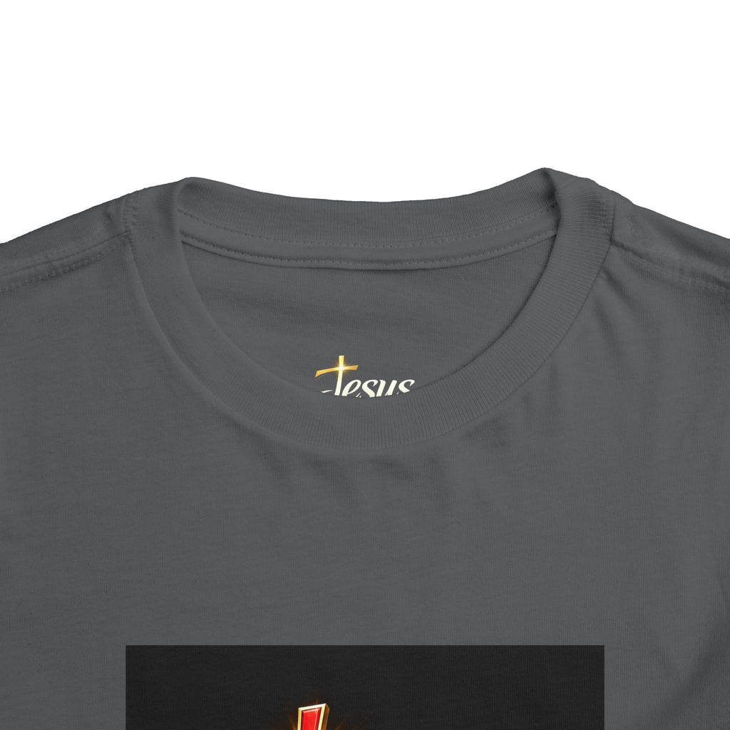 Toddler Tee — "Jesus Just Us" Connected Christian Graphic
