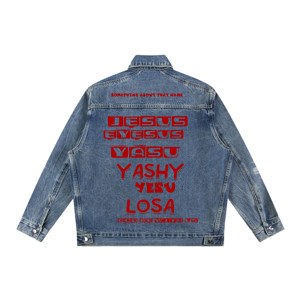 Vintage Wash Zip Up Denim Jacket