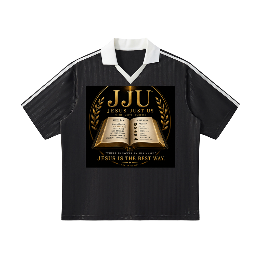 Contrast Collar Striped Soccer Jersey