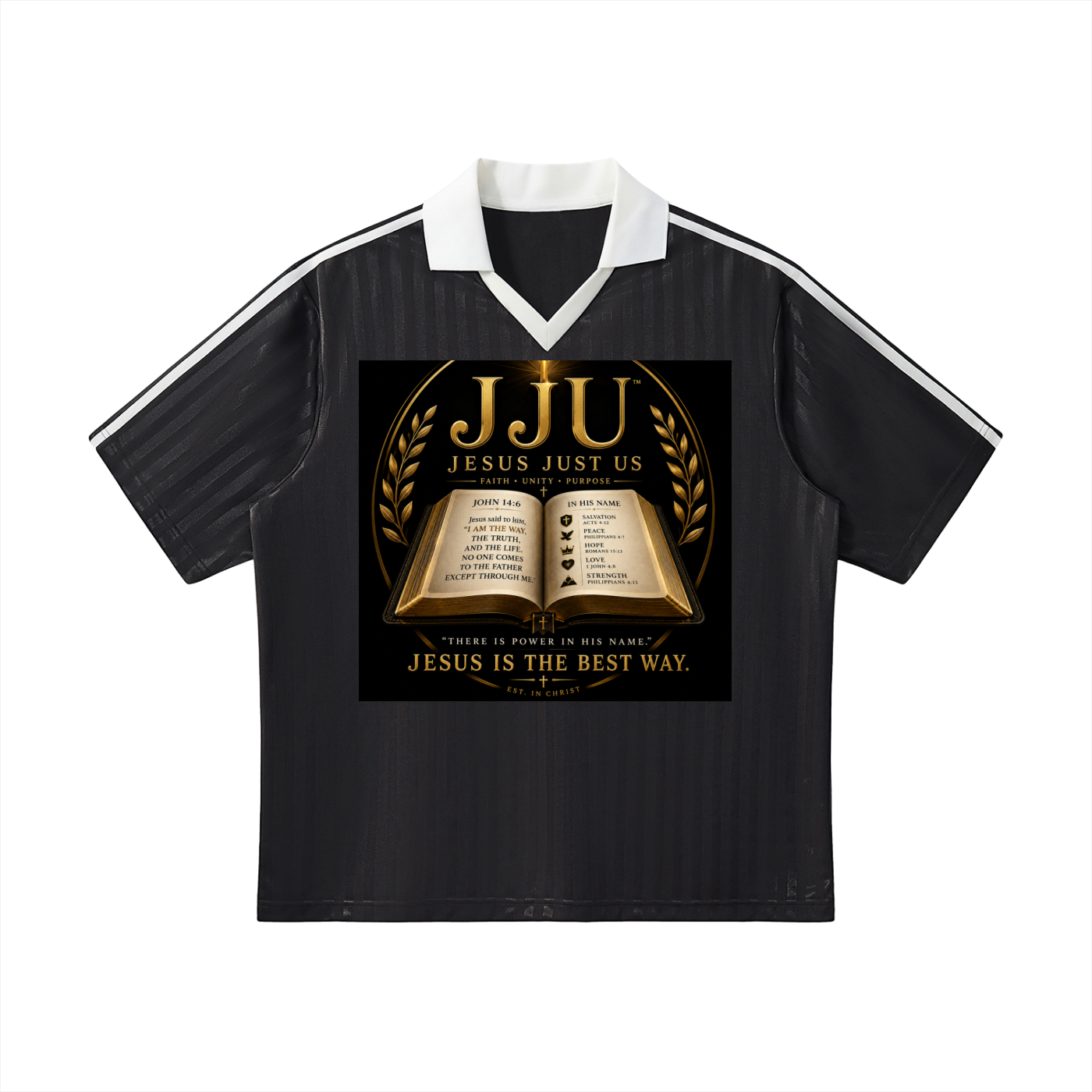 Contrast Collar Striped Soccer Jersey
